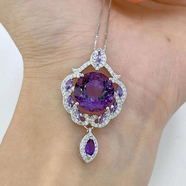 893a2971-445b-4756-a3b7-e78898fcace4.jpg Spring New S925 Silver Platinum-plated Inlaid Amethyst Pendant