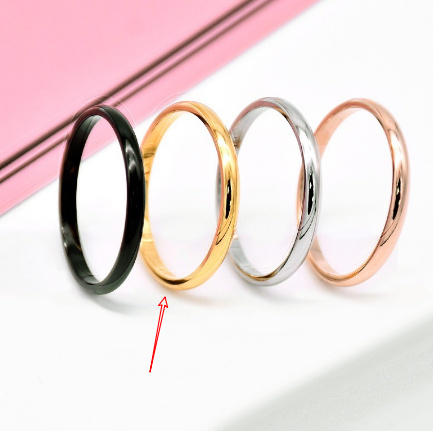 Couple Ultra-fine Glossy Titanium Steel Female Ring