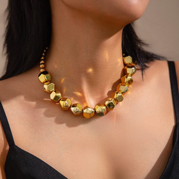 Retro Exaggerated Irregular CCB Beaded Necklace Personality