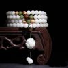 White Jade Bodhi Beads Long Bracelet