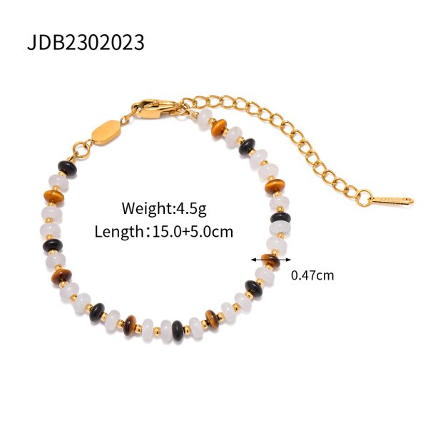 Women's Natural Stone 1 Stainless Steel Bracelet Jewelry