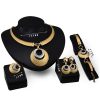 Gold Four-piece Necklace, Earrings And Jewelry Set