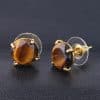 Faceted Round Natural Stone Earrings