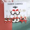 Christmas Snowman Cane Stud Earrings Combination Set