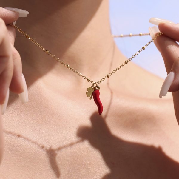 Colored Glaze Pepper Accessories Necklace Bracelet