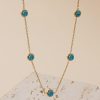 Simple All-match Titanium Steel Turquoise Collarbone Necklace Set