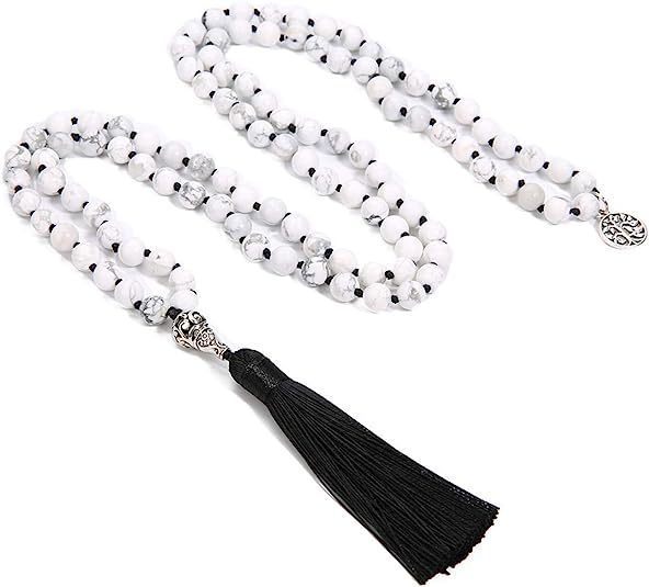 108 PCs 8mm Handmade Knotted Beaded Necklace