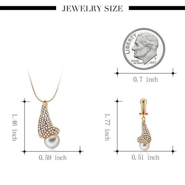 Fashion Simple Alloy Pearl Necklace Two-piece Earring Jewelry Set