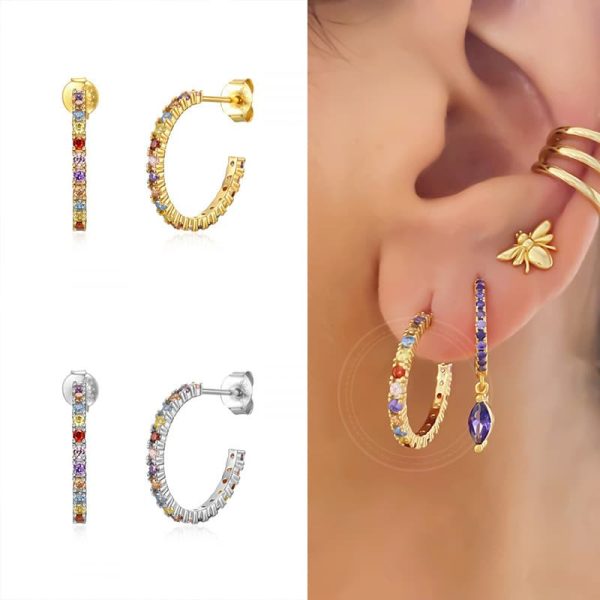 Design Geometry Semi-circle Earrings Female C- Type Trend