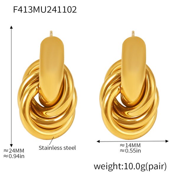 Simple Circle Line Winding Ear Studs
