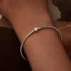 Simple All-match Shining Thin Bracelet S925 Sterling Silver