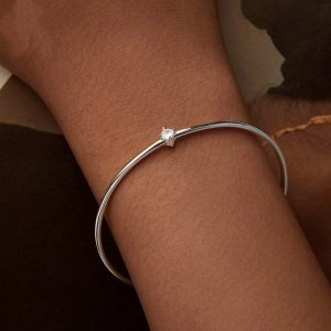 Simple All-match Shining Thin Bracelet S925 Sterling Silver