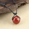 Red Agate Necklace Women's Simple All-matching Long Sweater Chain