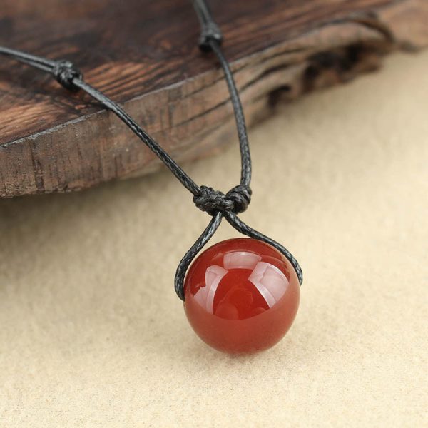 Red Agate Necklace Women's Simple All-matching Long Sweater Chain