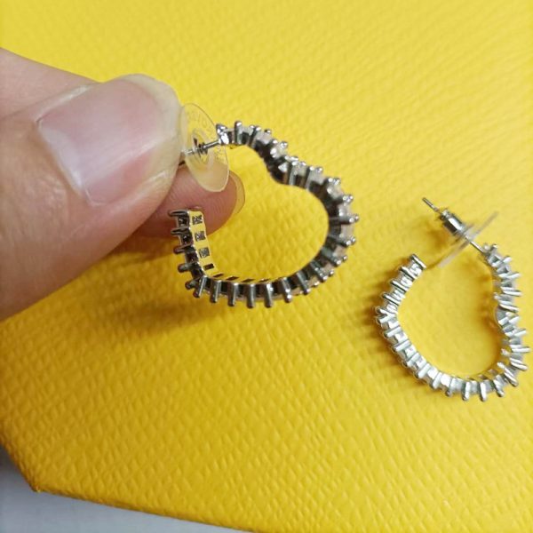 Heart-shaped Big Circle Cut Women Piercing Earrings