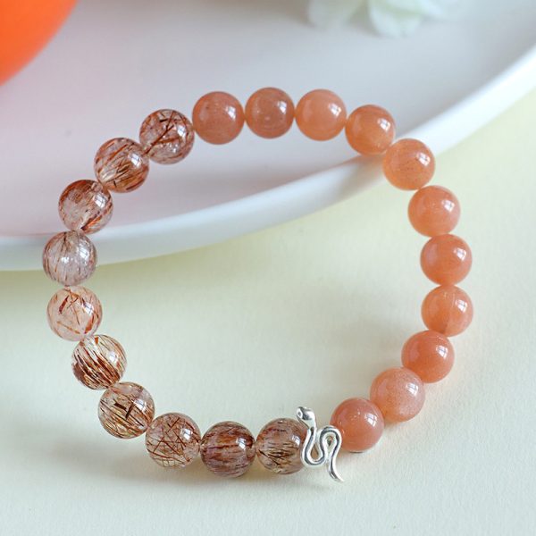 925 Silver Snake Beaded Couple Bracelet Female