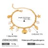 Women's Stainless Steel 18K Dold Pearl Shell Pendant Bracelet