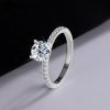 S925 Silver Simple Four-claw Moissanite High-end Stylish Birthday Gift