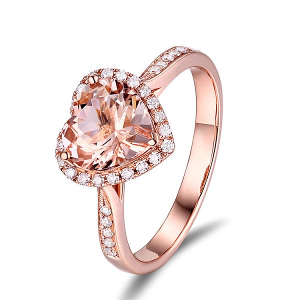 Love Plated 18K Gold Orange Diamond Heart Shaped Ring