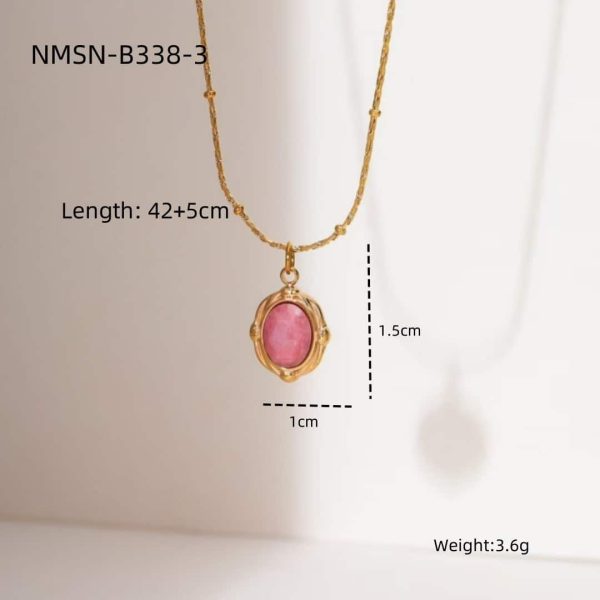 8b4ba10f-7cec-471c-87c5-d13cbcb92a5c_trans.jpeg Rhodochrosite 18K Gold Titanium Steel Necklace Women's Fashion All-match High Sense