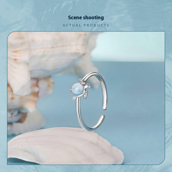 Summer Turtle Open Ring Romantic Blue