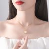 Lucky Four-leaf Clover Necklace Female S925 Sterling Silver Hetian Jade