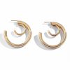 All-match Double Layer Half Circle Geometric Metal Earrings Women