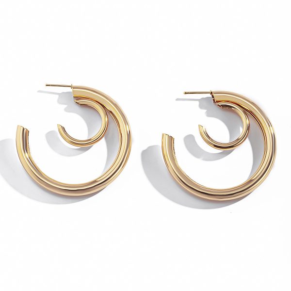 All-match Double Layer Half Circle Geometric Metal Earrings Women