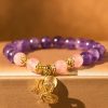 Natural Amethyst Bracelet Grape Beaded Bracelet