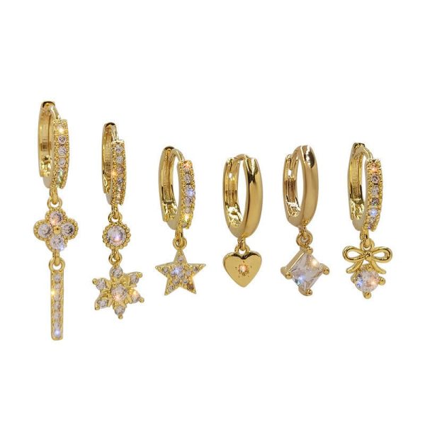 Small And Delicate Six Piece Ear Buckle Set