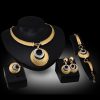 Gold Four-piece Necklace, Earrings And Jewelry Set