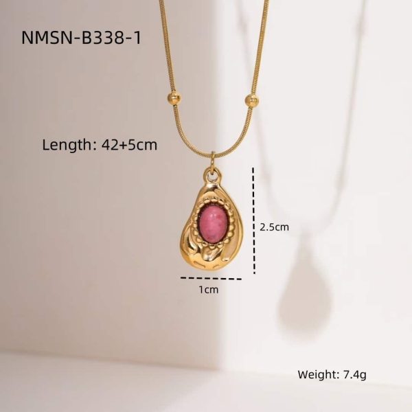 8c35b94f-7cda-4599-be98-be592451cb0a_trans.jpeg Rhodochrosite 18K Gold Titanium Steel Necklace Women's Fashion All-match High Sense