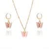 Color Acrylic Butterfly Earrings And Necklace Set