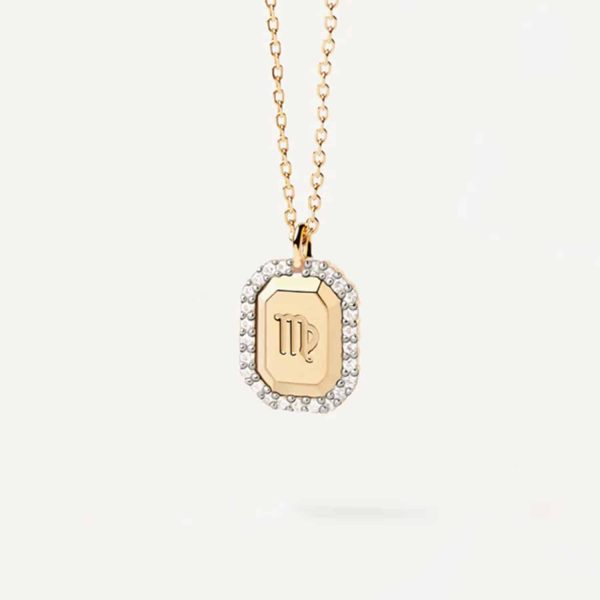S925 Sterling Silver Twelve Constellation White Zircon Ladies' Pendant Necklace