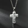 Natural Stone Agate Stone Cross Pendant Necklace