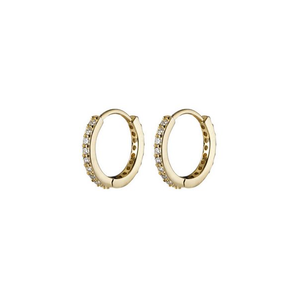 Full Diamond Double Row Diamond Round Ear Clip Circle Ear Cuff Female