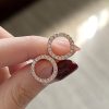 Earrings Temperament Hollowed Out Circle Zircon Full Of Drill Ear Studs