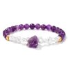 Women's Natural Imitation Sunstone Amethyst Bead Bracelet