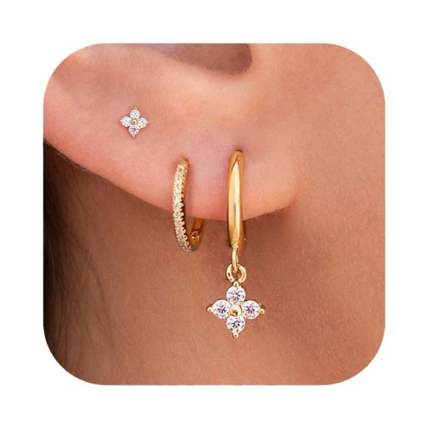 Ear Clip Micro Inlaid Zircon Ear Ring Three-piece Set