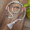 Colorful Natural Stone Necklace Bracelet Set Tianhe Flash Stone