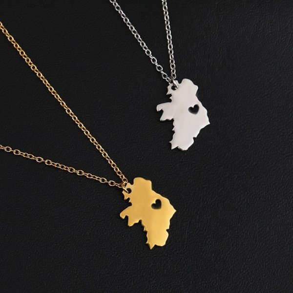 Stainless Steel Peach Heart National Clavicle Chain