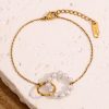 Stainless Steel 18K Gold Plating Double Ring Bracelet
