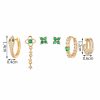High-end Summer New Green Zircon Earrings Set