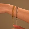 Multi-layer Stainless Steel Twin Inlaid Zircon Bracelet