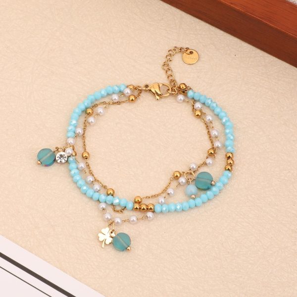 Titanium Steel Beaded Multi-layer Crystal Bracelet String