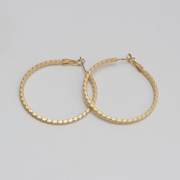 Women's Fashion Circle Alloy Matte Gold Earrings