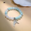 Original White Stone Chalcedony Bracelet Angel Wings Cool High Sense