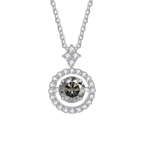 Live Hot S925 Sterling Silver Pulsatile Heart Moissanite Pendant Female Light-chasing Smart Clavicle Chain Moissanite Necklace