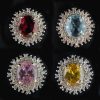 Micro-inlaid Zirconium Eye-catching Luxury Ring Female Plated 18K