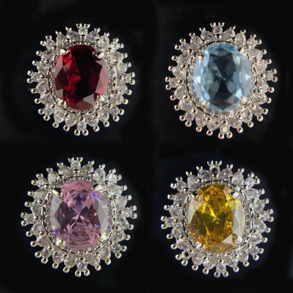 Micro-inlaid Zirconium Eye-catching Luxury Ring Female Plated 18K